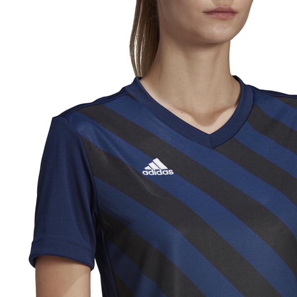 adidas Entrada 22 GFX Womens Navy Blue/Black Football Shirt